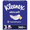 Kleenex Ultra Soft Facial Tissues, 3 Flat Boxes, 110 Tissues per Box (330 Total Tissues)