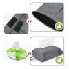 kakaforsa Toilet Paper Holder Reusable Tissue Holder Travel Tissue Holder Wall Hanging Tissue Box Cover Toilet Paper Storage Rectangle Napkin Holder Cloth Tissue Box for Car Office Desk, Gray
