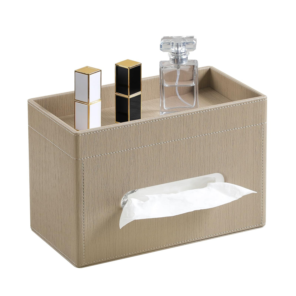 MEIBOOCH Plus Size Tissue Box Cover, Rectangle Tissue Box Organizer, Wood