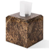 Natural Marble Square Tissue Box Cover,Stone Modern Decorative Sturdy Napkin Box Holder Case,Facial Paper Organizer for Bathroom Vanity Toilet Countertop,Kitchen (1, Dark Brown, 5.71 * 5.71 * 5.51)