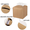 Tissue Box Cover Square Leather Facial Paper Holder, Khaki
