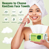 Disposable Face Towels 300 Count, Biodegradable Ultra Soft & Thick Facial Towels for Sensitive Skin, Lint-Free Makeup Remover Dry Wipes, Multi-Purpose Cleansing Towelettes for Face Wipes, Skincare