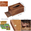 Tissue Box Cover, Wood Tissue Box Holder Rectangle with Slide-Out Bottom