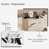 KINGFOM Leather Tissue Box Cover with Storage Tray, Decorative Tissue Box Holder Organizer for Office Desk, Bedroom & Nightstand, Remote Control Holder for Perfume, Watch, Glasses, Pens (Mocha Beige)
