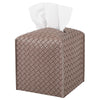 Tissue Box Cover Square Leather Facial Paper Holder, Light Brown