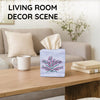 EmbroideryLinen.VN Square Tissue Box Cover Cute Set of 2, White