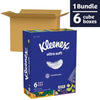 Kleenex Ultra Soft Facial Tissues, 6 Cube Boxes, 60 Tissues per Box, 3-Ply (360 Total Tissues), Packaging May Vary