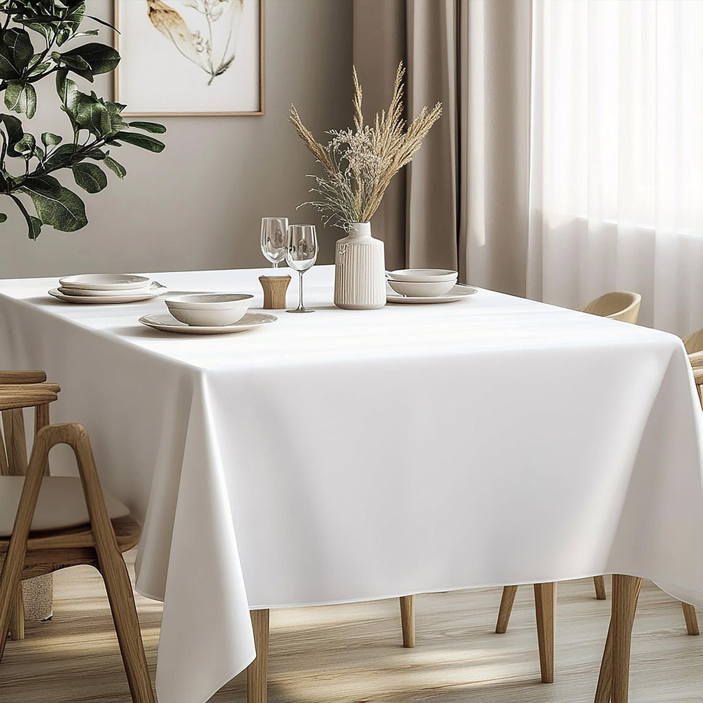 KongTiva 15 Pack White Paper Tablecloths for Rectangle Tables 55 x 108 Inch