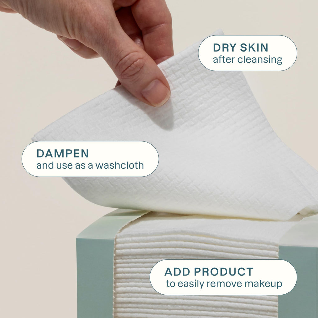 Cliganic Face Towels XL, Disposable Makeup Remover, Soft Dry Wipes, 300 ct