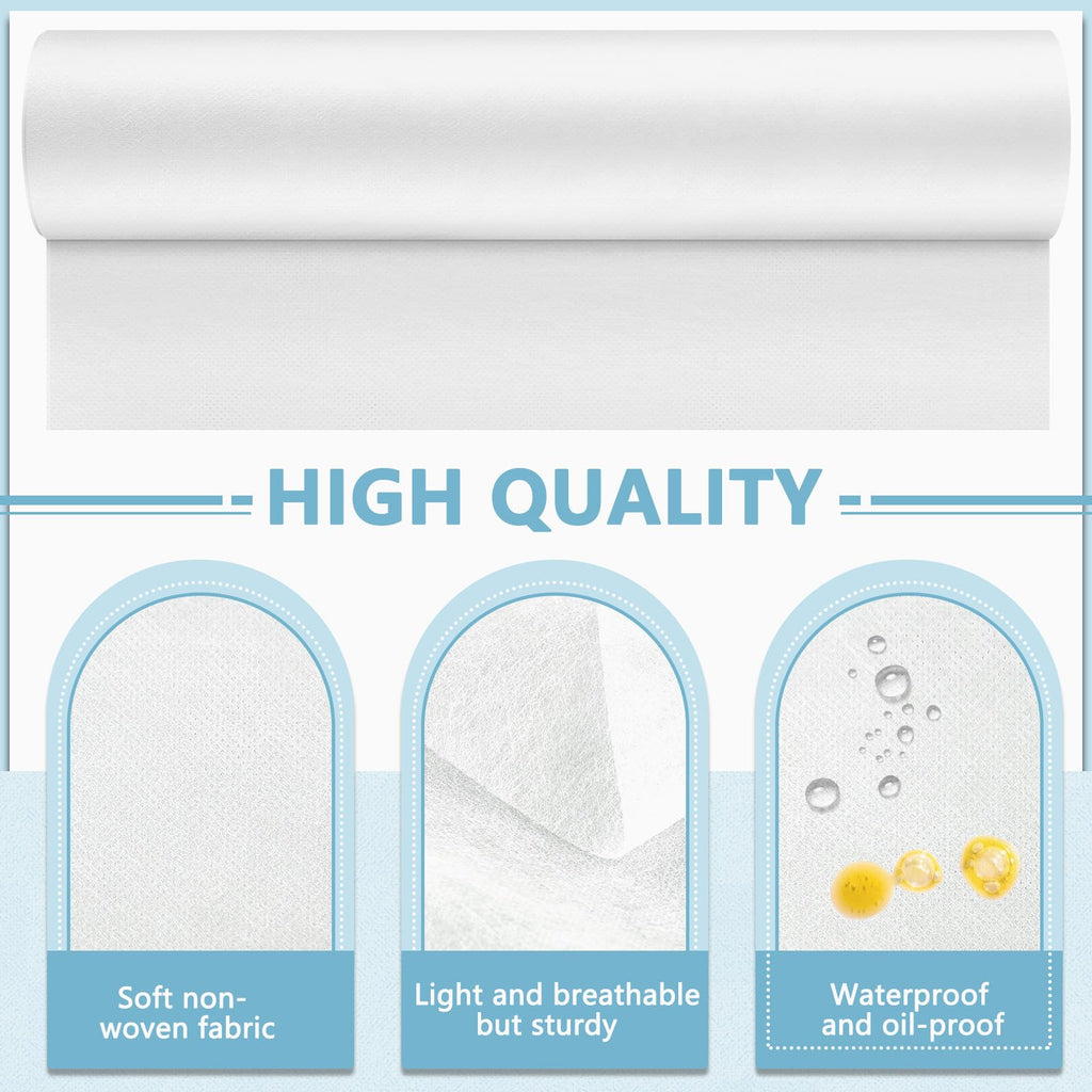 Tudomro 6 Rolls Disposable Non Woven Massage Table Sheets Roll, White