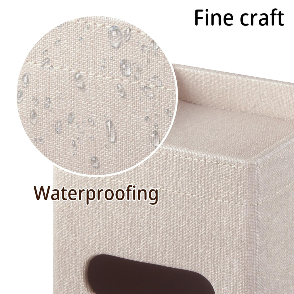 Square PU Leather Tissue Box Cover with Top Storage Tray,Tissues Dispenser
