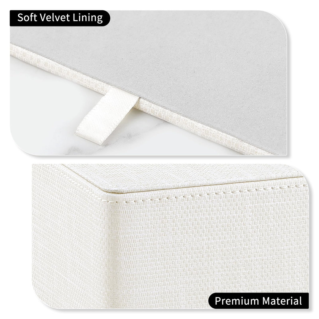 Cretkhp PU Leather Square Tissue Box Cover Tissue Box Holder Cube (Cream)