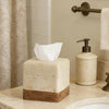 Natural Travertine Look Match Wooden Square Tissue Box Cover for Home Decor