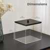 Puricon Acrylic Disposable Facial Towels Holder, Clear Storage Bin with Wood Lid Compatible with Clean Skin Club Towel (NOT Included), Face Towelettes Container for Bathroom Counter -Black