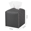 Tissue Box Cover Square Leather Facial Paper Holder, Dark Gray