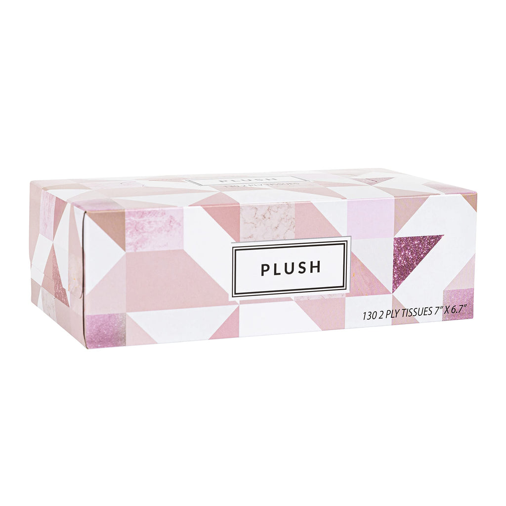 Plush Facial Tissues 130 Per Box Size 7" X 6.9" 2 Ply,Soft, Smooth, Great for Bathroom, Office, Store, School,Home, Kitchen, Or in Your Car & in Every Room (Family pack Pack of 30, 3900 Tissues total)