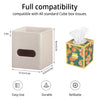 Square PU Leather Tissue Box Cover with Top Storage Tray,Tissues Dispenser