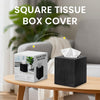 Tissue Box Cover, Square Acrylic Tissue Holder for Bathroom Vanity, Black