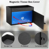 Sumnacon Tissue Box Cover with Storage Tray Rectangular Tissue Holder,Black