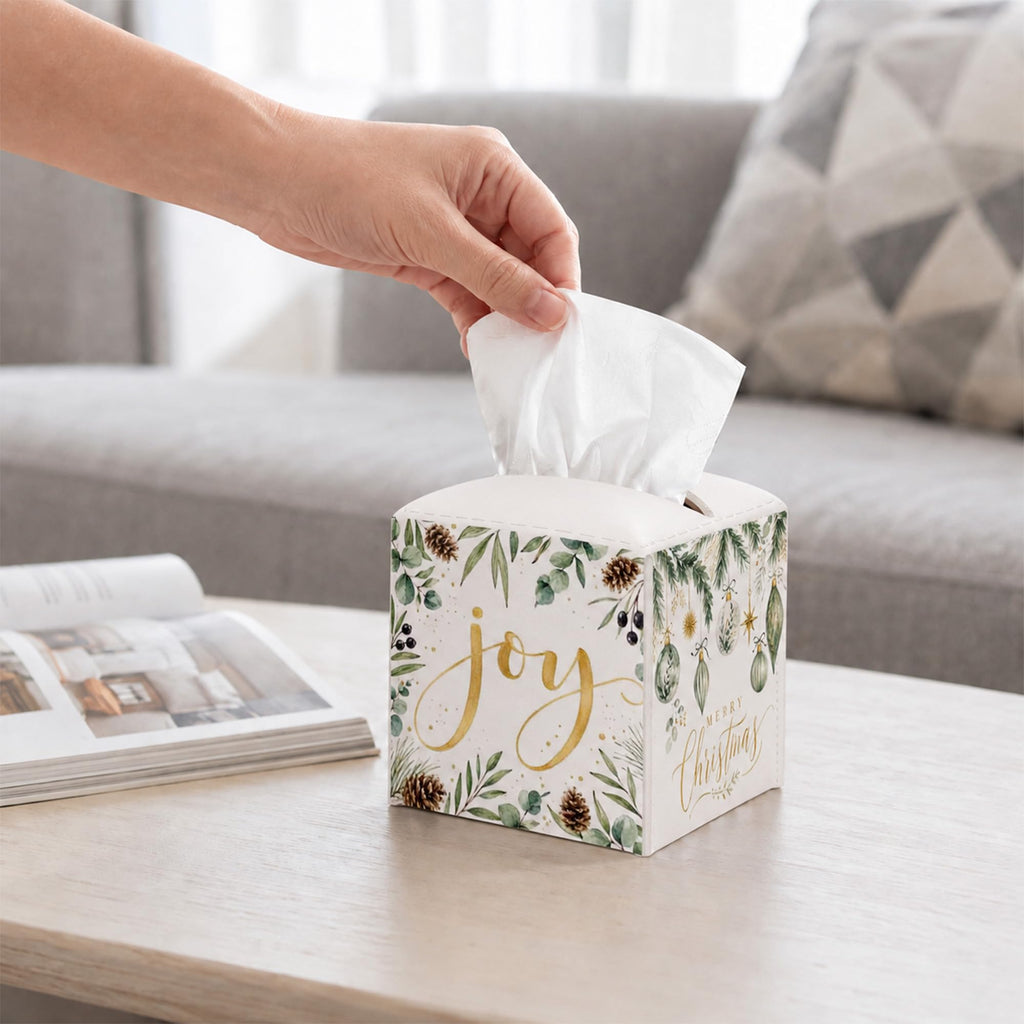 Christmas Tissue Box Square, Merry Christmas Decorations for Home Office.