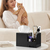 Plastic Square Tissue Box Cover, Multi-Functional Tissue Holder, Black