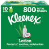 Kleenex Lotion Facial Tissues, 10 Cube Boxes, 80 Tissues per Box