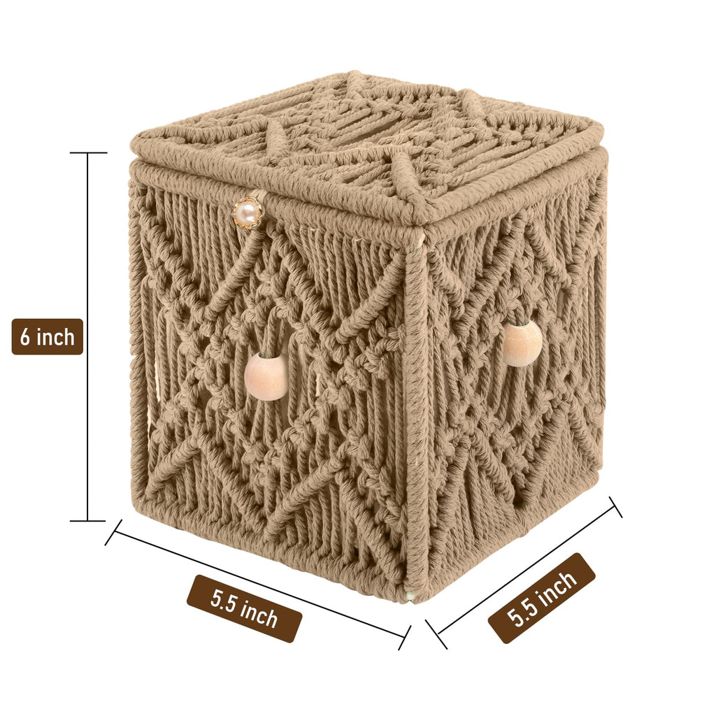 KaloKalo Tissue Box Cover Decorative Square Paper Holder for Bathroom