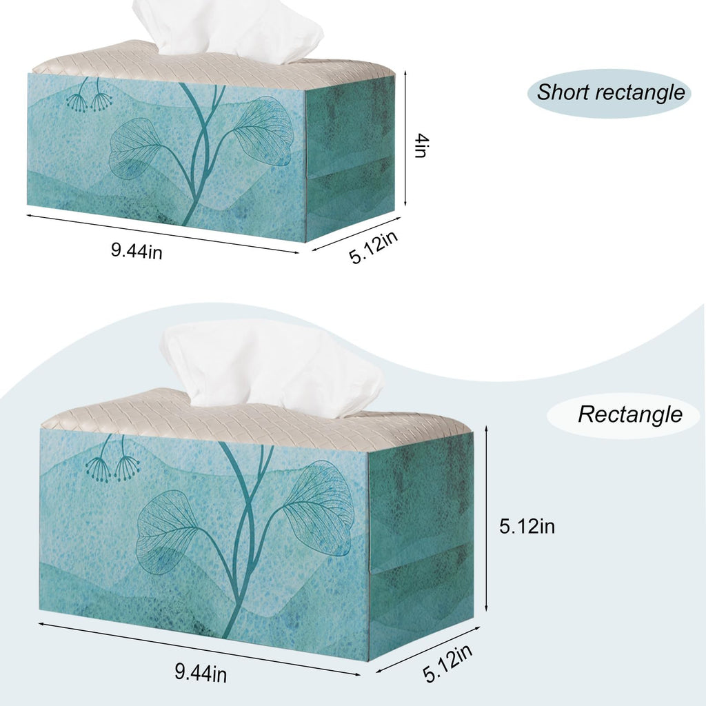 Tissue Box Cover Square Leather Facial Paper Holder, Black