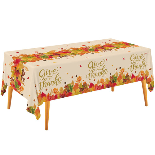 Fall Thanksgiving decorations, Disposable Tablecloth, Plastic Table Cover for Autumn Party Decorations and Thanksgiving Party Decorations, 3 Pack, 54”x108”