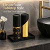4 Pack Black Car Tissue Holder with 3-Ply Facial Tissues Bulk, Gold Foil