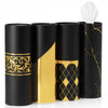 4 Pack Black Car Tissue Holder with 3-Ply Facial Tissues Bulk, Gold Foil