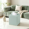 JLAMBOM PU Leather Tissue Box Cover Square Tissue Box Holder (Sage Green)
