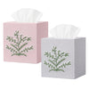 EmbroideryLinen.VN Square Tissue Box Cover Cute Set of 2, Grey & Pink