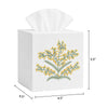 EmbroideryLinen.VN Square Tissue Box Cover Cute Set of 2, White