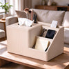 Multifunctional Tissue Box Cover Holder,Storage Desk Organizer(Apricot)