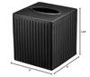 Monarch Abode Tissue Box Cover Square – Handcrafted Ridge Embossed Black Metal Tissue Holder Box for Bathroom Accessory, Aesthetic Decorative Facial Napkin Cube for Modern Home Decor
