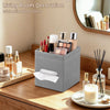 Square PU Leather Tissue Box Cover with Top Storage Tray,Tissues Dispenser