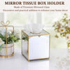 Sumnacon Square Glass Tissue Box Cover with Lid, Mirrored Cube Tissue Box Holder for Bathroom Home Office, Gorgeous Gold Facial Tissue Dispenser for Dresser Vanity Countertop Night Stand