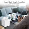 Tissue Box Cover, Square Plastic Tissue Holder with Non-Slip Base, White