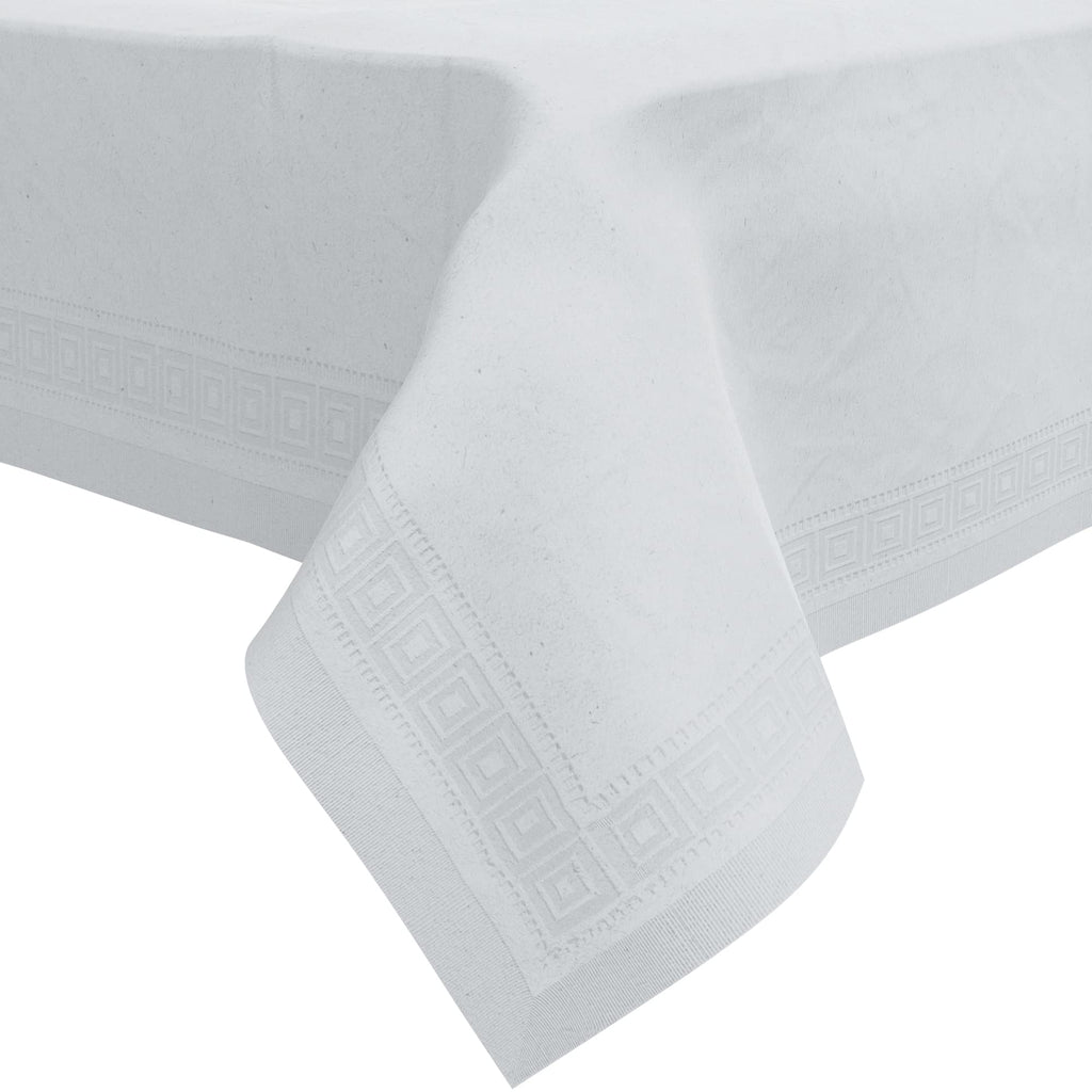 HOUZZKINGZ USA Paper Tablecloths for Rectangle Tables | 54” X 108” – 4 Pack | White Paper Disposable Tablecloth | 3-Ply Premium Paper & Plastic Table Cloths for Parties Disposable
