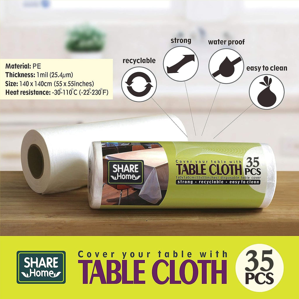 Share Home 35-Pack Disposable Tablecloth