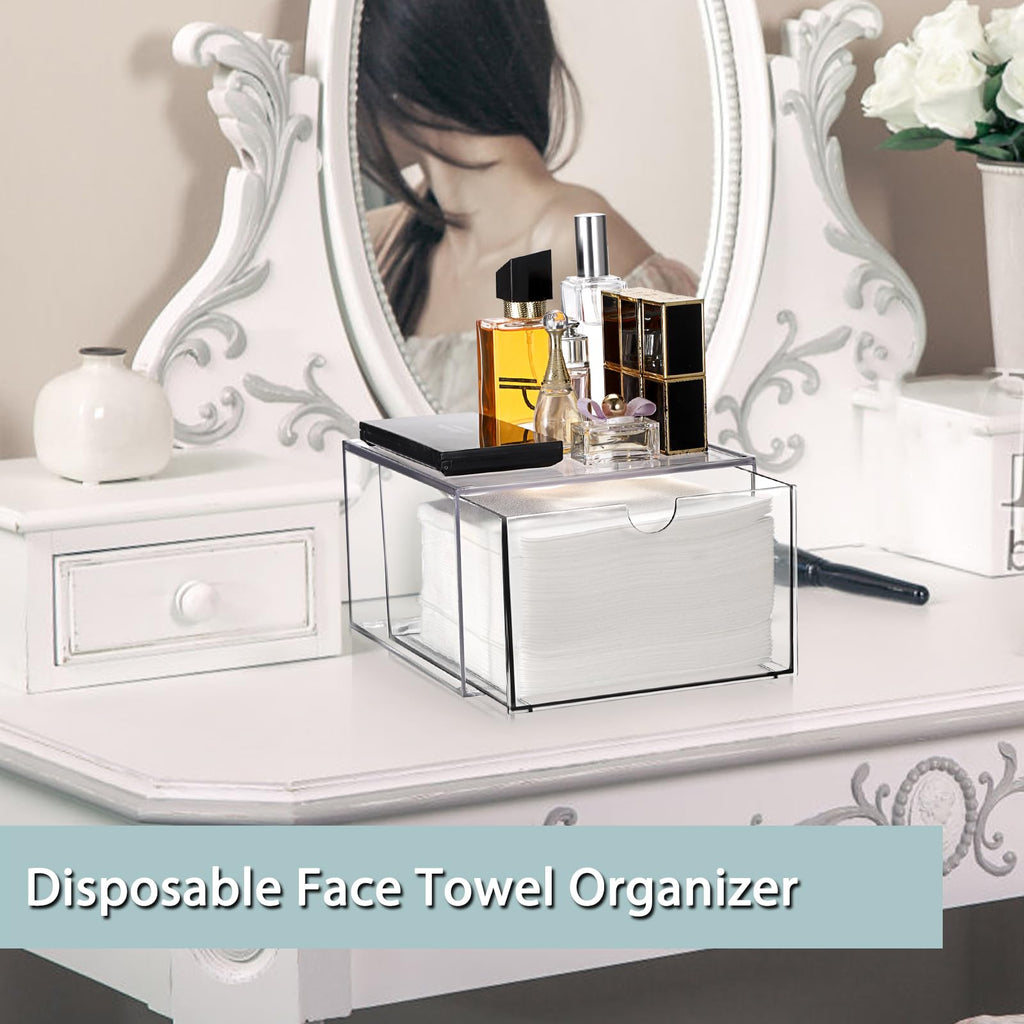 Sumnacon Disposable Face Towel Holder Clear Plastic Facial Towels Holder