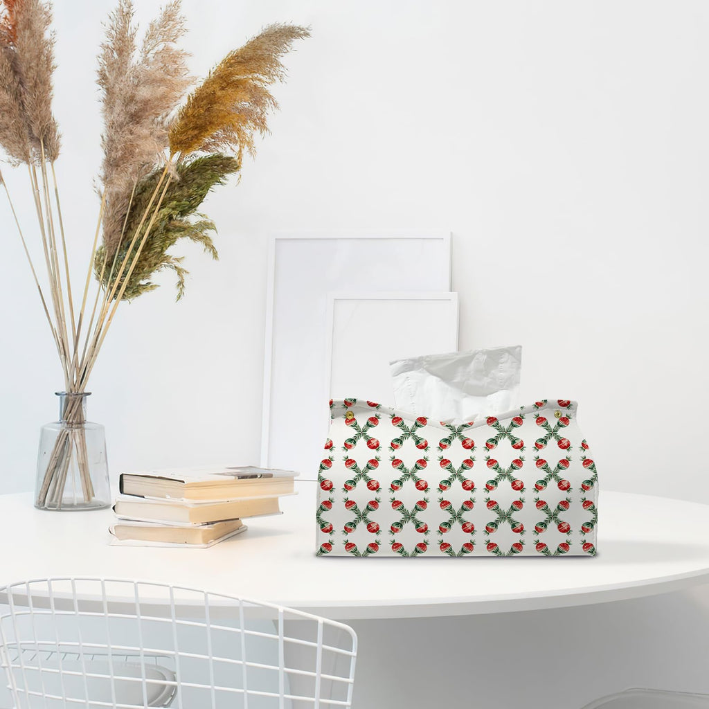 PaJiaNi Red Green Christmas Tissue Box Cover Rectangle for Holiday Decor