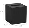 Mkono Tissue Box Cover, PU Leather Square Holder with Bottom, Black