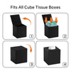 JLAMBOM PU Leather Tissue Box Cover Square Tissue Box Holder (Black)
