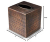 Monarch Abode Tissue Box Cover Square – Hand Hammered Antique Copper Metal Tissue Holder Box for Bathroom Accessory, Aesthetic Decorative Facial Napkin Cube for Modern Home Decor