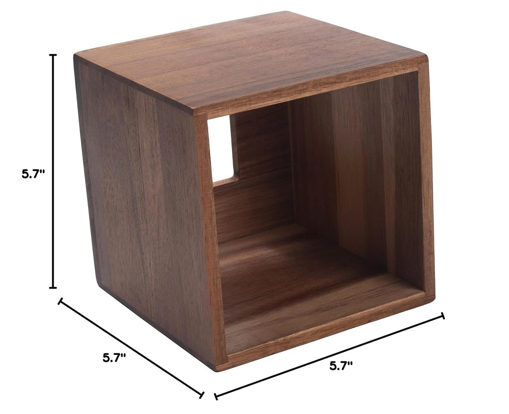 Tissue Box Cover, Square Tissue Box Holder, Acacia Wood Facial Paper Holder for Bathroom, Bedroom, Dinner Table, Office (1 Pack, 5.7 x 5.7 x 5.7 inch)
