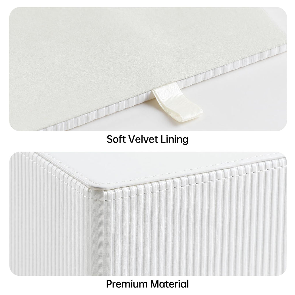 Cretkhp PU Leather Square Tissue Box Cover Tissue Box Holder Cube (Ivory)