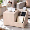 Multifunctional Tissue Box Cover Holder,Storage Desk Organizer(Apricot)