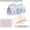 PaJiaNi Blue Western Cowgirl Tissue Box Cover Rectangle,Blue and White Floral Toilet Paper Box Holder,Leather Decorative Facial Paper Case for Living Room Bathroom Kitchen Office Desk,9.8x5.9x5.9In